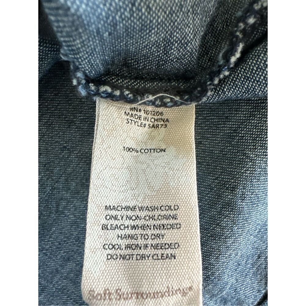 Soft Surrounding Women's Long Sleeve Button Up Denim Shirt Blue Size 1X - Picture 7 of 7